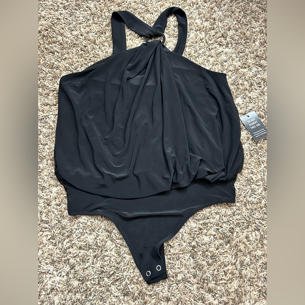 Express Black Halter Bodysuit Sz M NWT